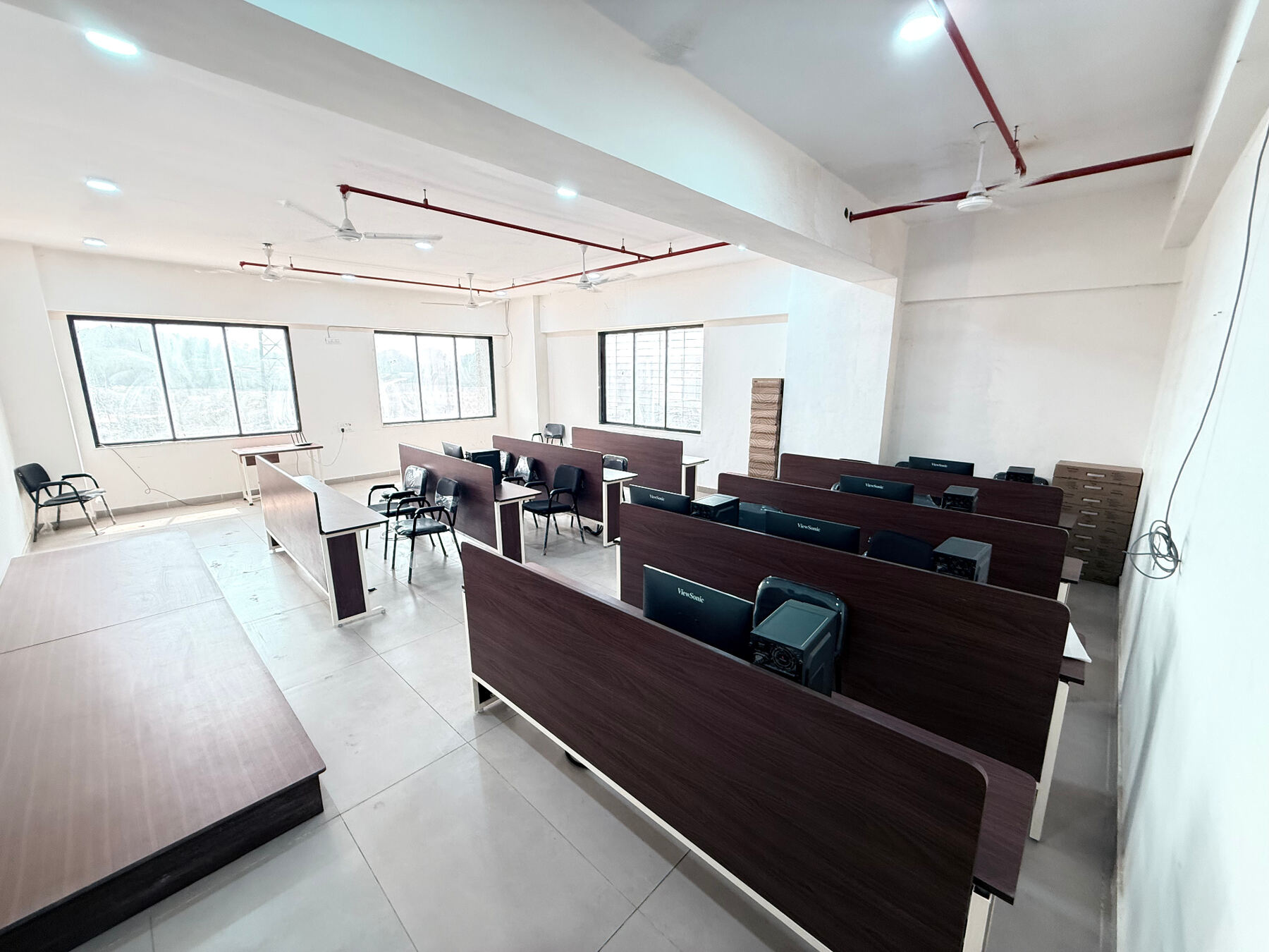 Computer lab with modern workstations